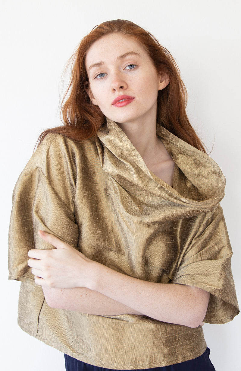 Gold Silk Blouse |  The Biodegradable Collection | Limited Edition Preorder Price