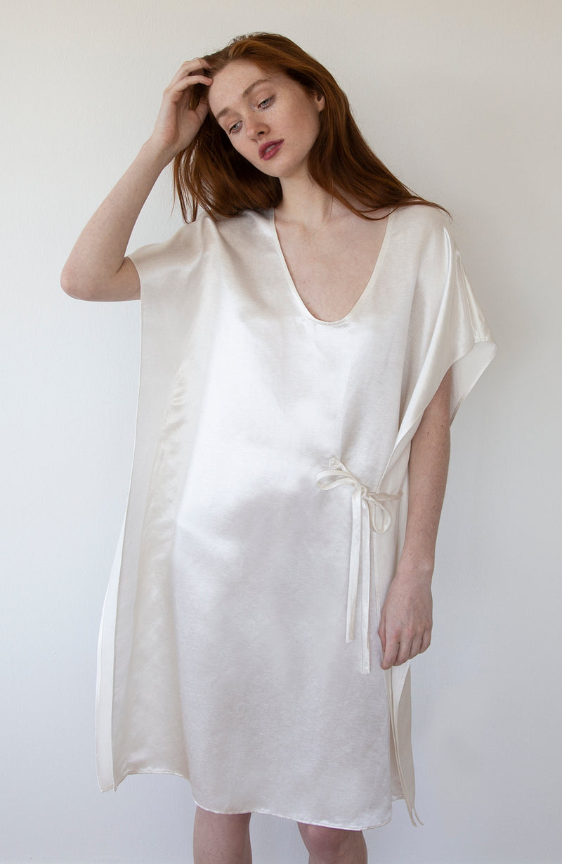 Undyed Silk and Linen Dress | The Compostable Collection | Available N LEONOEL Undyed Silk and Linen Dress | The Compostable Collection | Available N LEONOEL